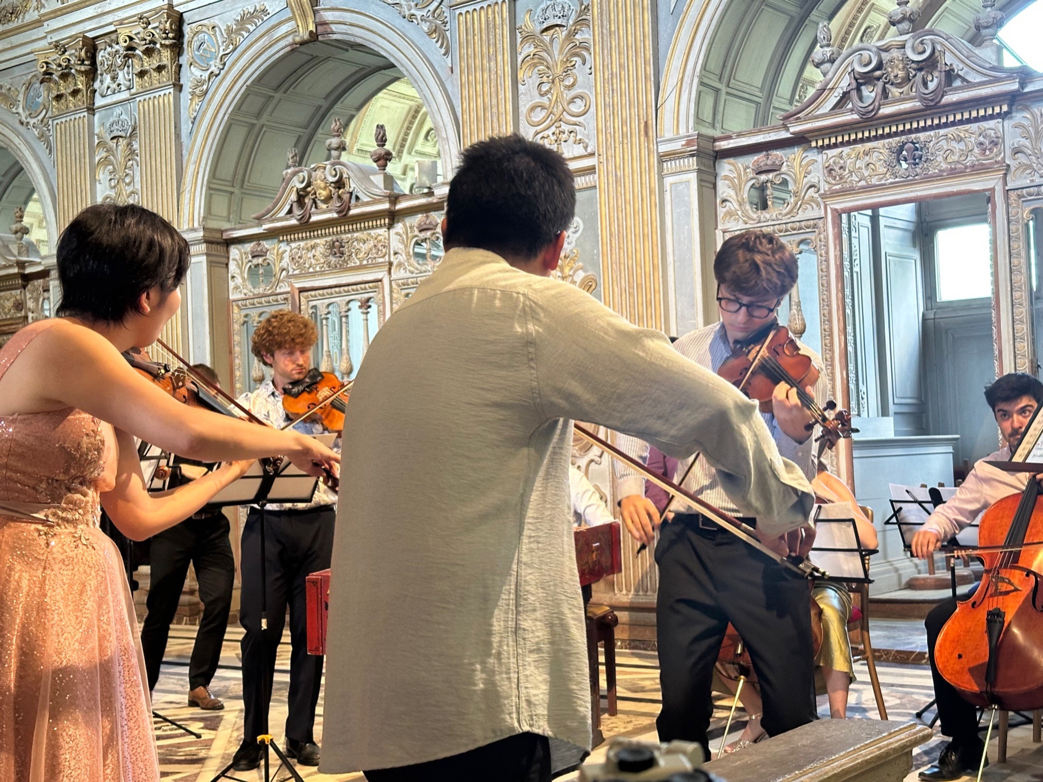 Daniel Rafimayeri rehearsing chamber music